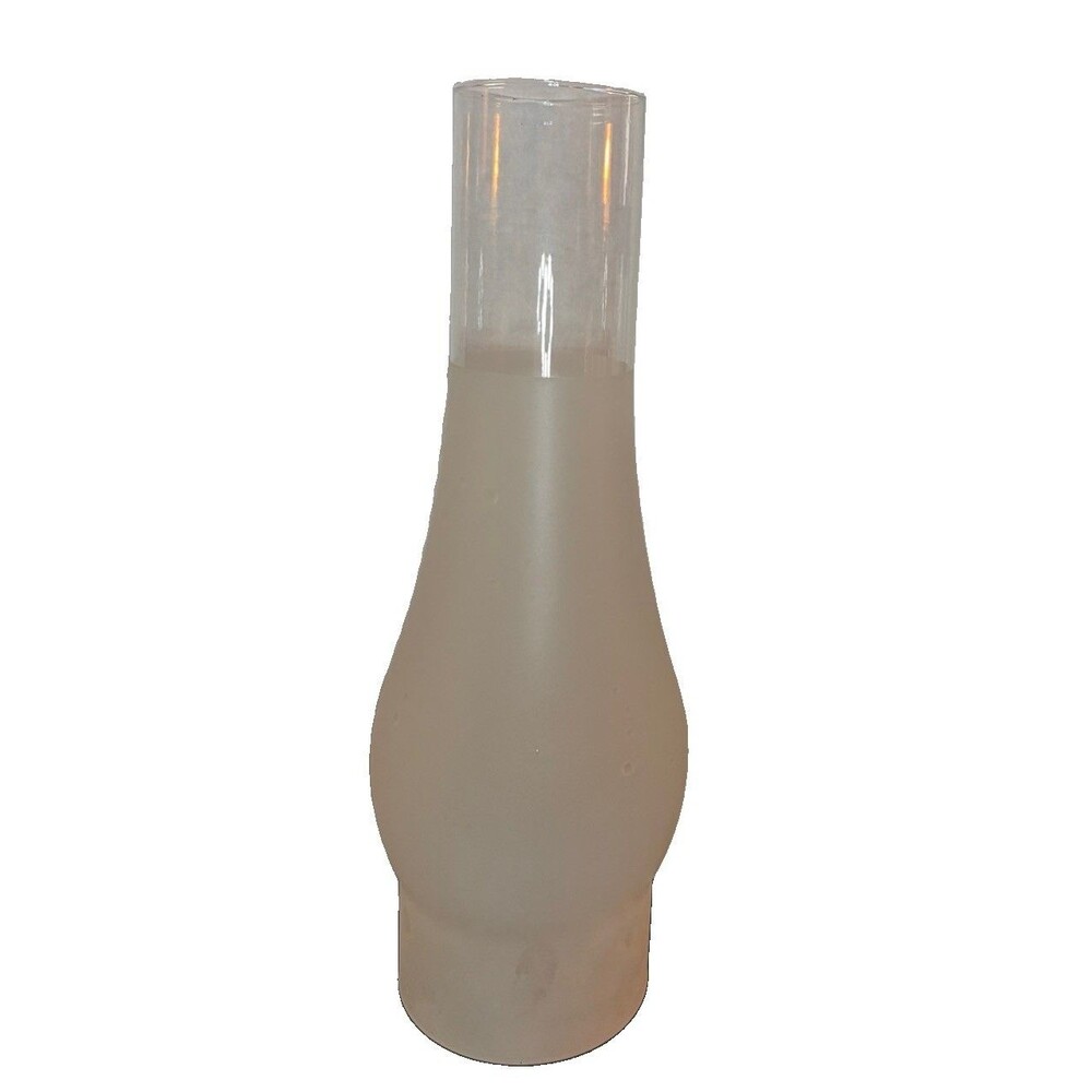 3/4 frosted glass oil lamp chimney/hurricane shade 10in tall